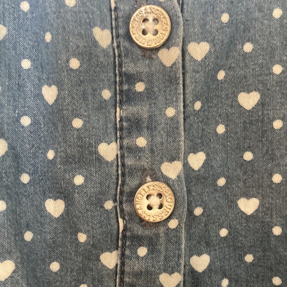 Guess girls denim blue dress with white hearts. Size 4T - Picture 2 of 5
